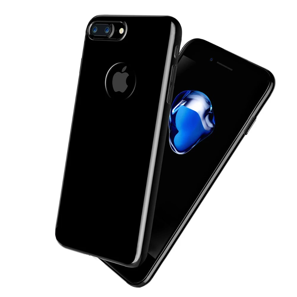 Черный мягкий силиконовый чехол для iPhone 7 Plus 6 6S прочный защитный из ТПУ задней