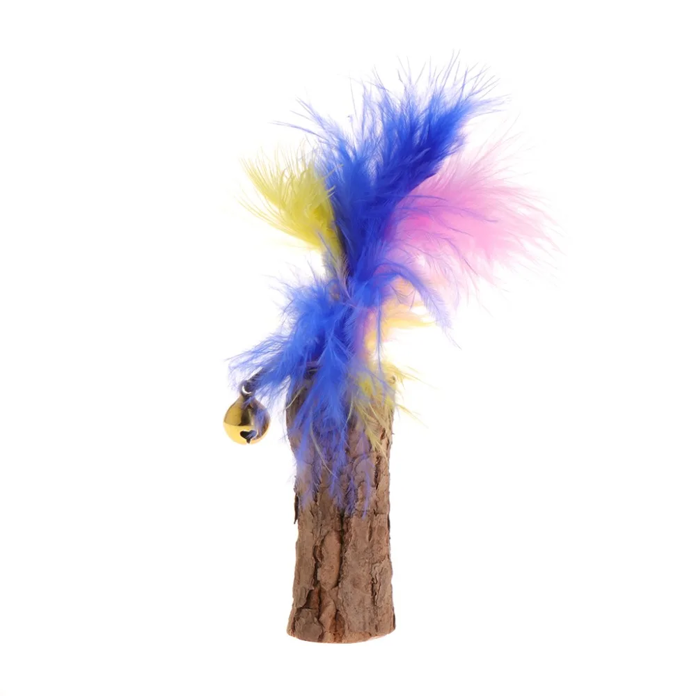 

Cat Toys Catnip Molar Stick Feather Pet Funny Teeth Chew Interactive Snacks Bell