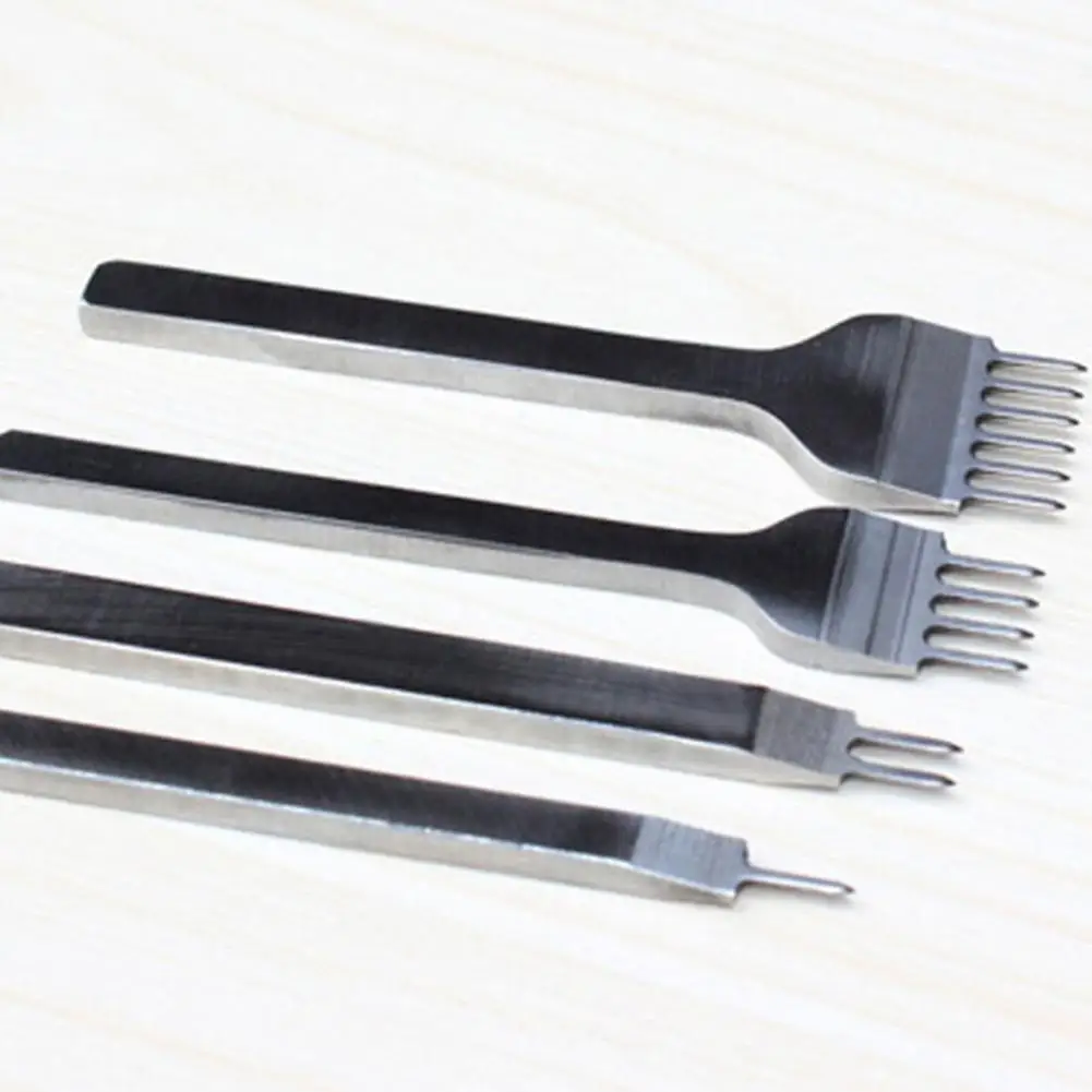 1Set (4pcs) 3/4/5/6mm Leather Craft Hole Punches Lacing Stitching Punch
