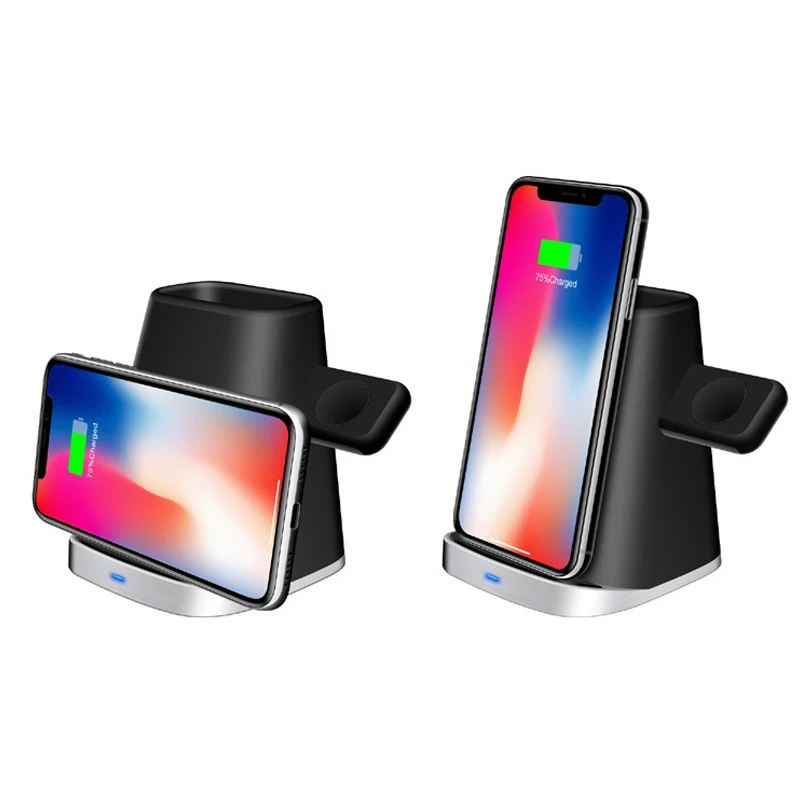 3 в 110 Вт QI Беспроводное зарядное устройство для iPhone X Xr XS Max часы AirPods мобильный