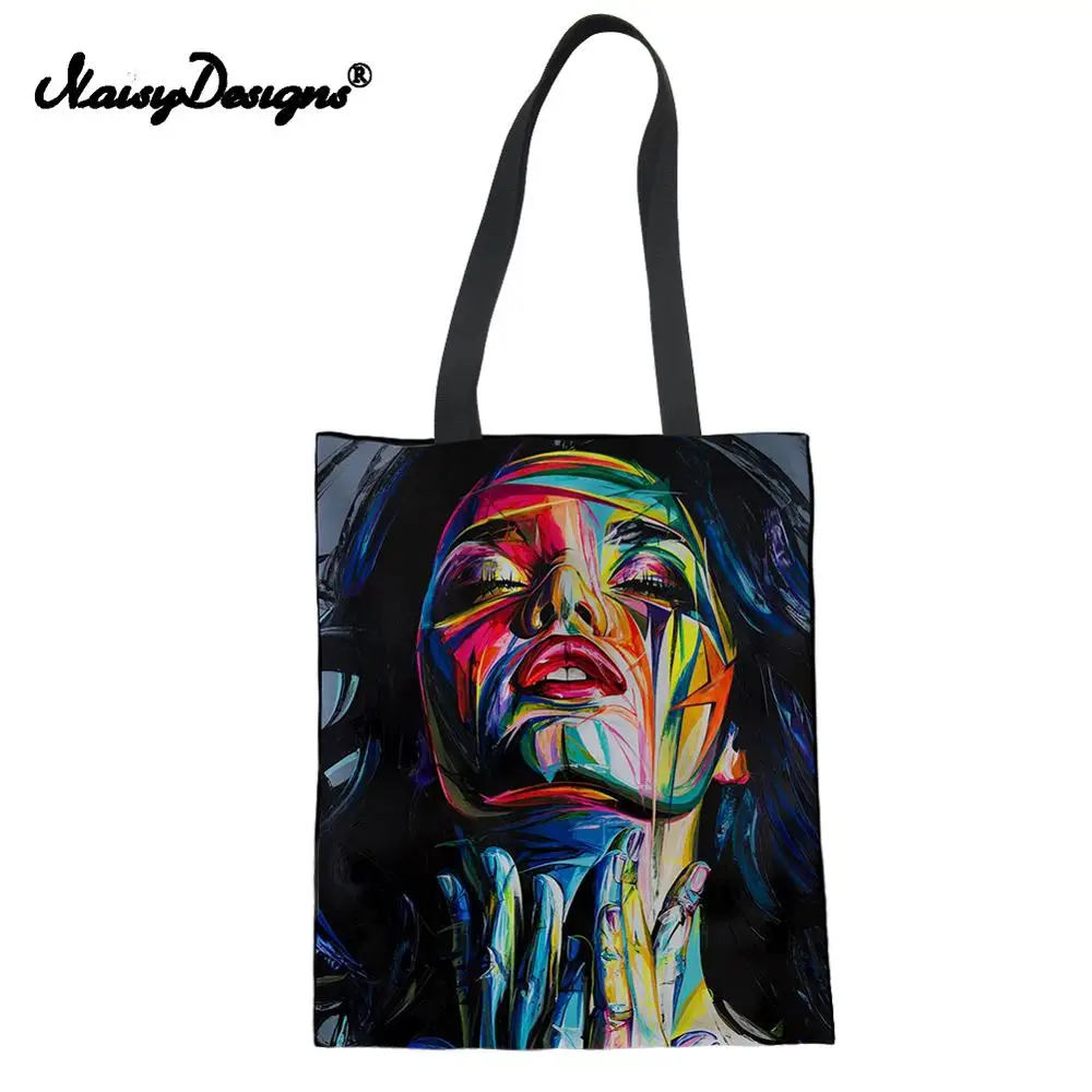 

Famous Painting Women Prints Shoulder Bag Canvas Large Shopping Totes Teenage College Book Handbag Summer Foldable Ladies Bags
