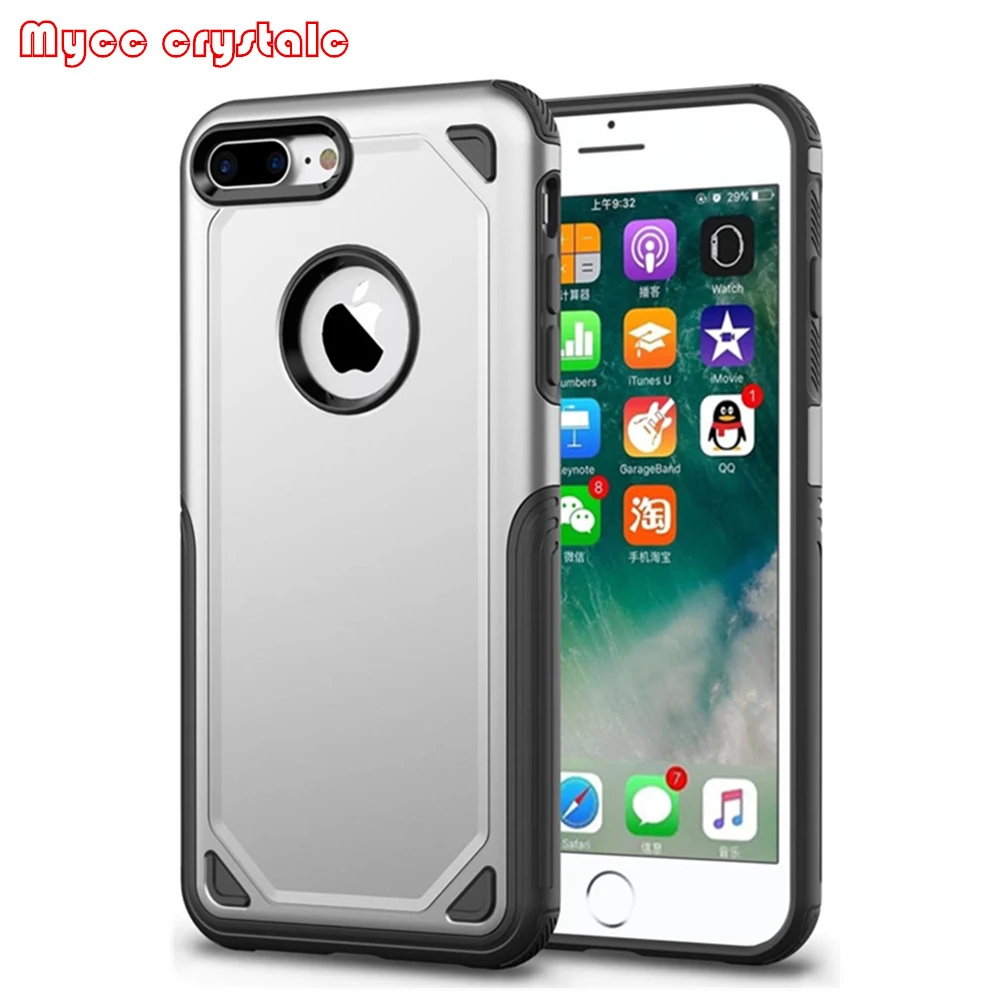 Чехол для Apple iPhone 8 7 Plus противоударный Гибридный Силиконовый Резиновый Жесткий X 6s