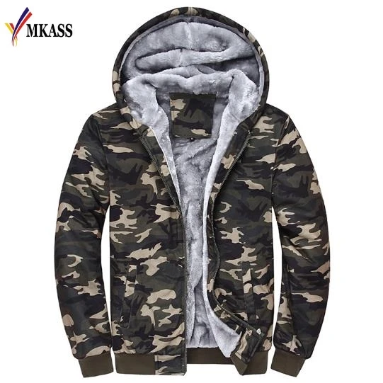 2018 Fashion Camouflage Parkas Mens Winter Coat Thickening Cotton-padded Winter Jacket Men Hooded Jacket chaqueta hombre M-4XL