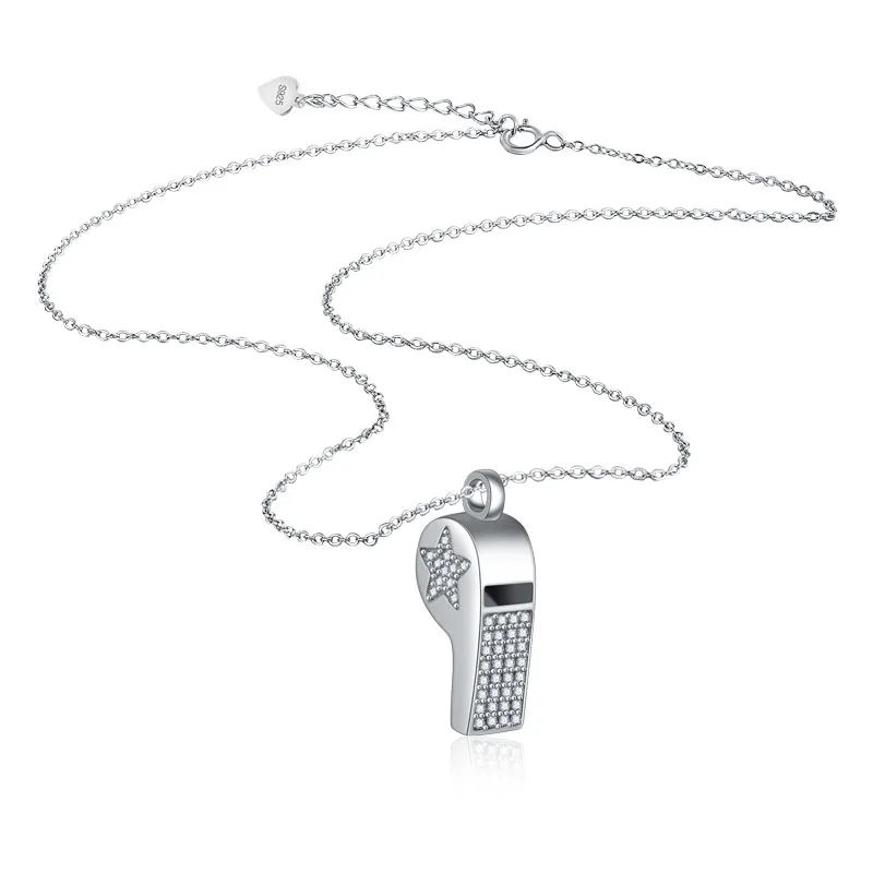 

Creative silver jewelry female models 925 sterling silver whistle pendant necklace solid silver necklace short necklace bijoux