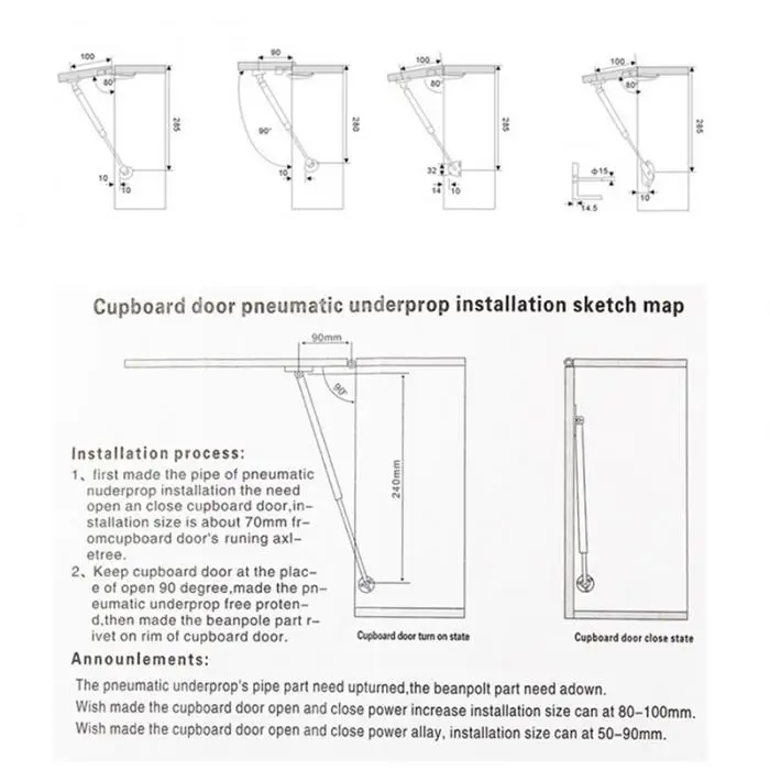 Мебельный шарнир кухонного шкафа дверной подъемник пневматическая поддержка гидравлическая пружина газа удерживающий 669
