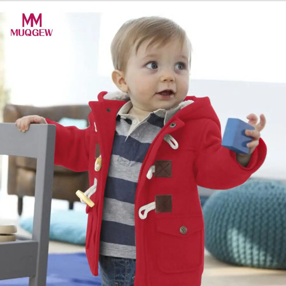 Free Shipping Fashion Red Children Baby Horn button Coats Jacket Warm