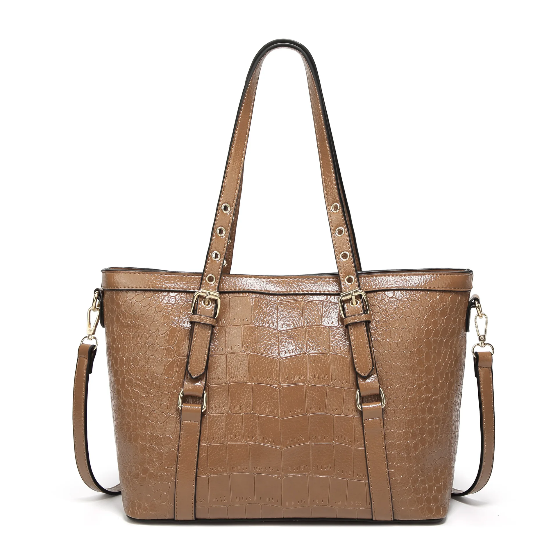 

2018 new Quality Leather Tote Bags Women Large Capacity Shoulder Bag for Female Solid Crocodile Pattern Top-Handle Handbags