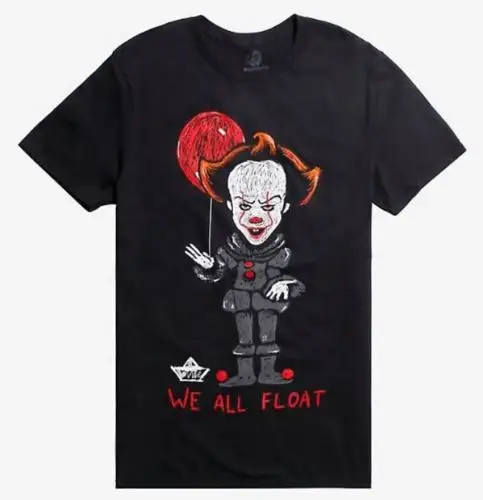 Pennywise Стивен Кинг: карандаш эскиз 2018 новый натуральный хлопок Рубашка с короткими