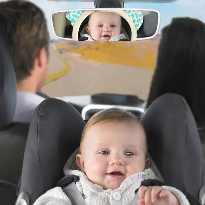 Автомобильное Зеркало для сиденья, зеркало на заднюю часть для ребенка, небьющееся зеркало заднего вида, детское автомобильное зеркало в форме коровы, прозрачное зеркало для автомобиля
