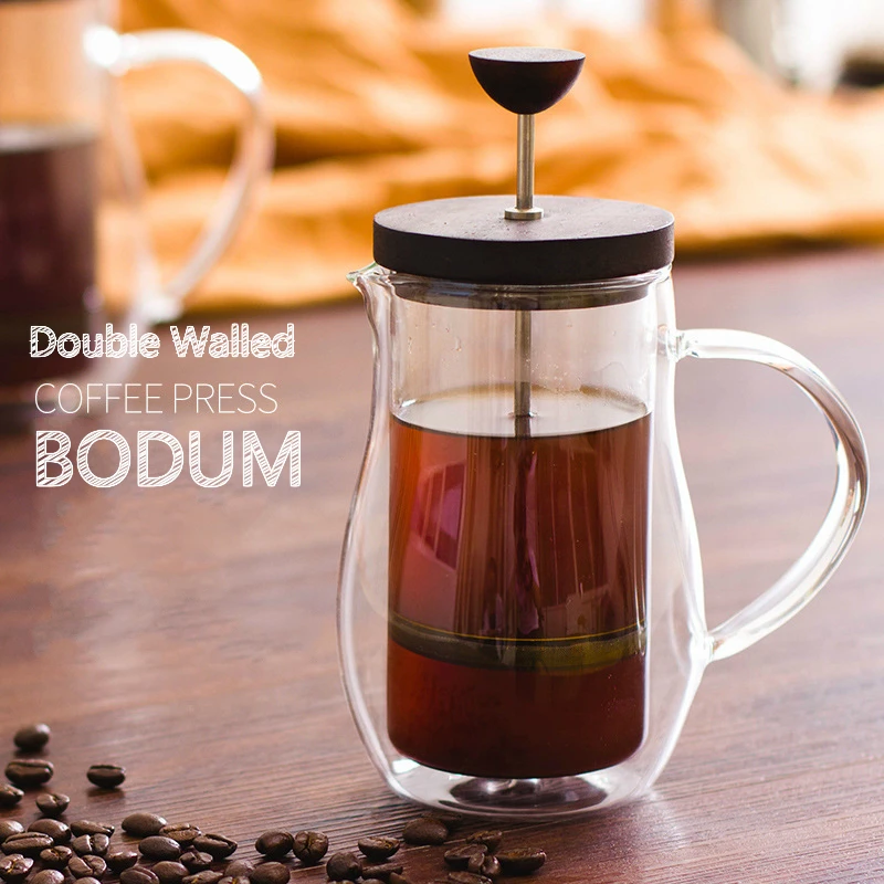2019 Bodum дизайнерский стеклянный кофейник с двойными стенками фильтр французский