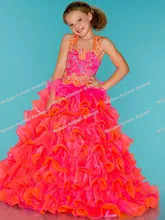 100% zufriedenheit ballkleid nach maß bodenlangen rosa festzug mädchen kleid 2016 kinder prom kleider