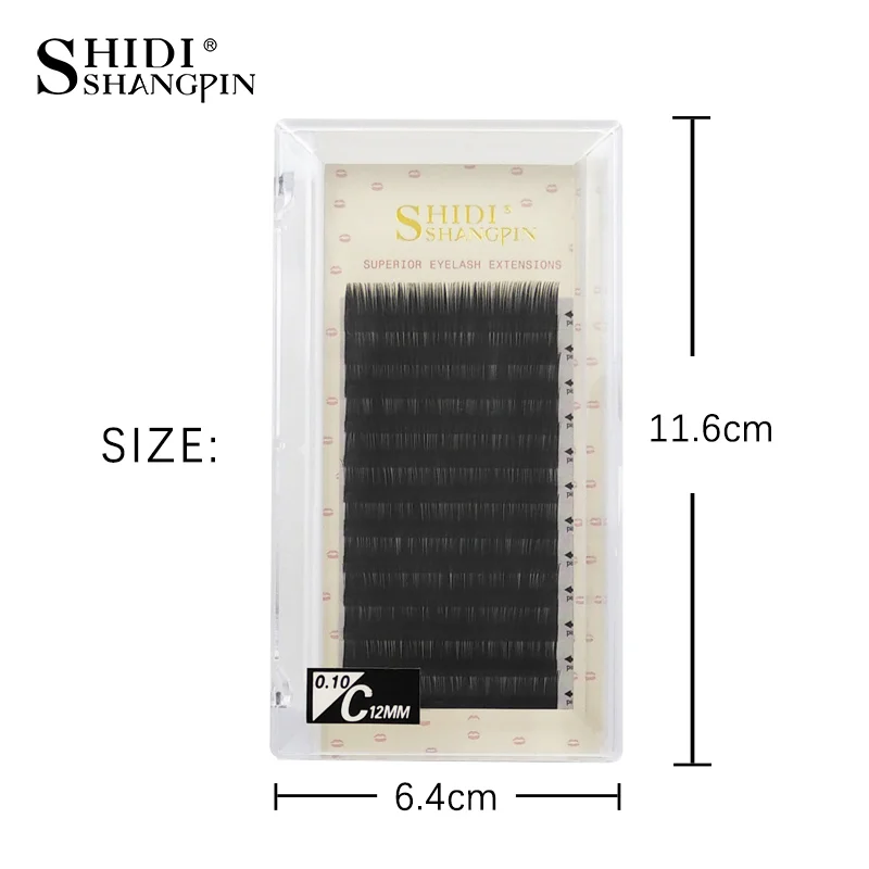 

SHIDISHANGPIN 0.12-0.15mm B/C/D Curl Mink False Eyelash Extension Thin And Soft Material 3 d Volume Fake Eyelashes Tray Lashes
