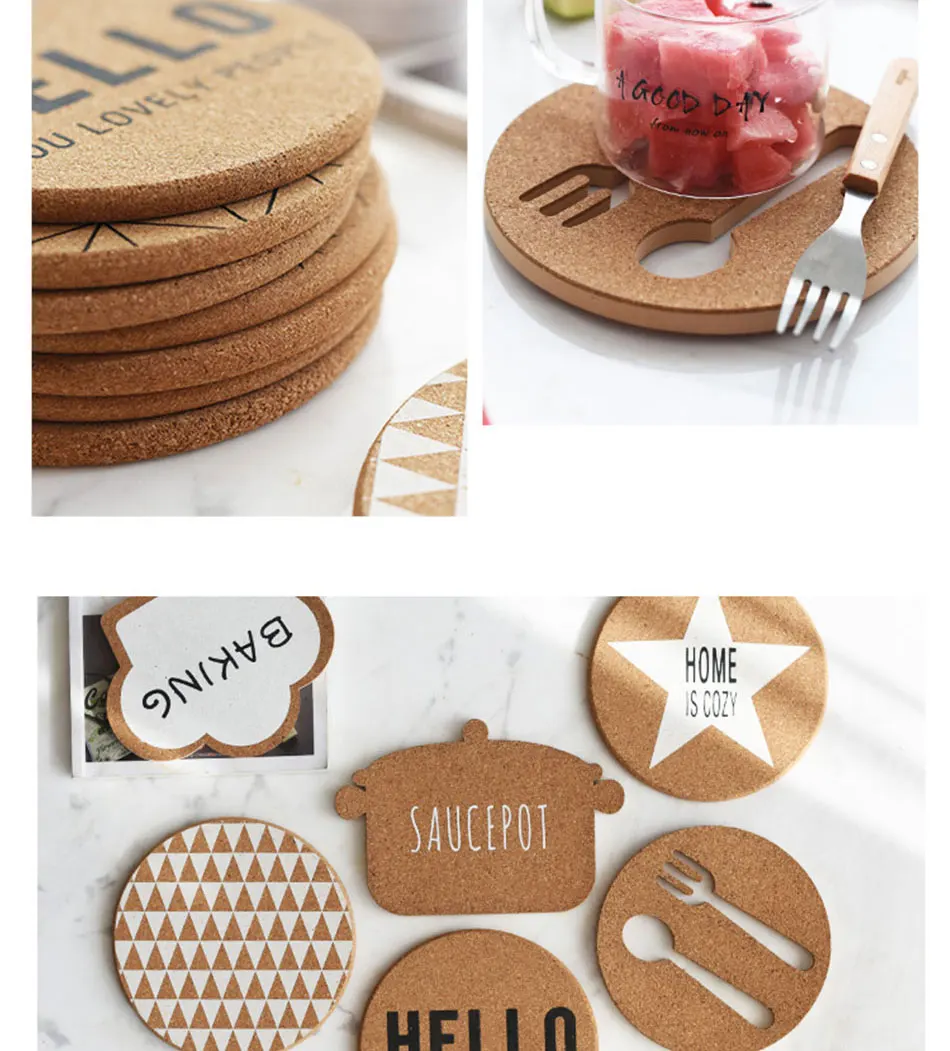Chic Elegant White Star Wood Drink Coaster Pad Coffee Cup Mat Tea Pad Dining Soft Wooden Placemats Decoration Accessories 1pcs (8)