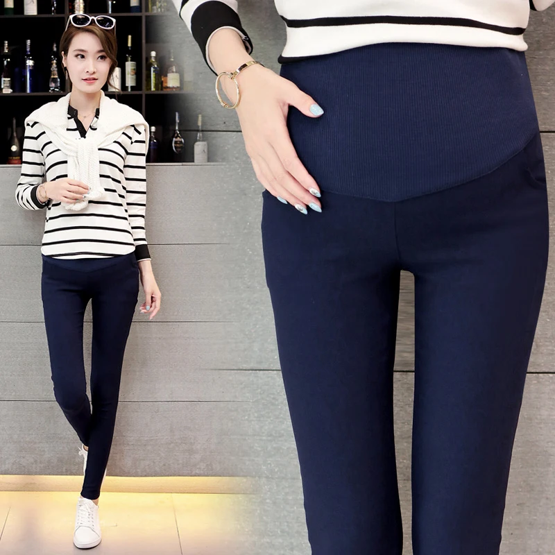 

Belly Skinny Maternity Legging in Elastic Cotton Adjustable Waist Pencil Pregnancy Pants Clothes for Pregnant Women