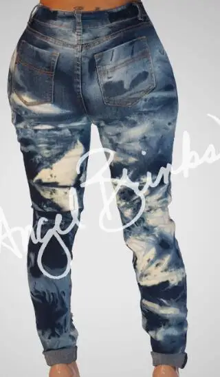 2018 New Blasting Holes High Waist Jeans Women's Pant Straps Chain Casual Stretch Skinny Jeans Femme Plus Side