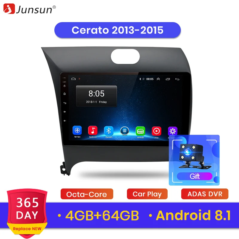

Junsun Car Radio Multimedia dvd player For Kia Cerato K3 2013 2014 2015 android 9.0 GPS 4 64G Optional no 2 din 2din