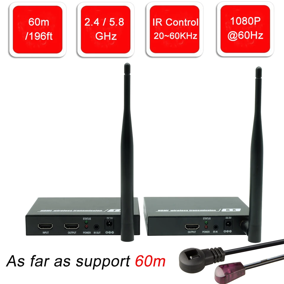 Беспроводной HDMI видео ТВ трансмиттер Navceker ресивер WI FI 60 м беспроводной