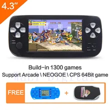 4.3 inch Handheld Video Game Console build in 1300 no-repeat game for NEOGEOCPSGBAGBCGBSFCFCMDGGSMS MP3/4 DV PDF