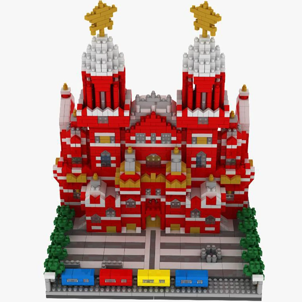 Всемирно известная архитектура Красная площадь 3D модель 2384 шт мини конструктор