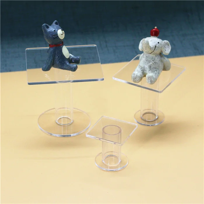 

Round Square Acrylic Retail Display Stands in 3 Sizes For Jewelry Cosmetics Collectibles Show Case Clear