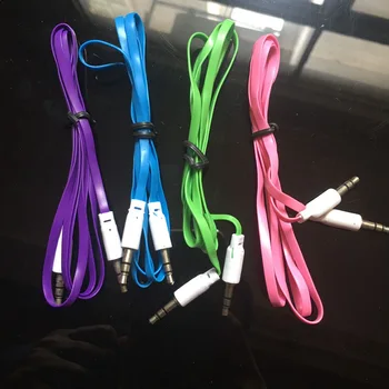 

3.5mm Jack Male to Jack Male Car Stereo Aux Audio Auxiliary AUX Cable Cord Flat Noodle Audio Cable For Computer MP3 Phone