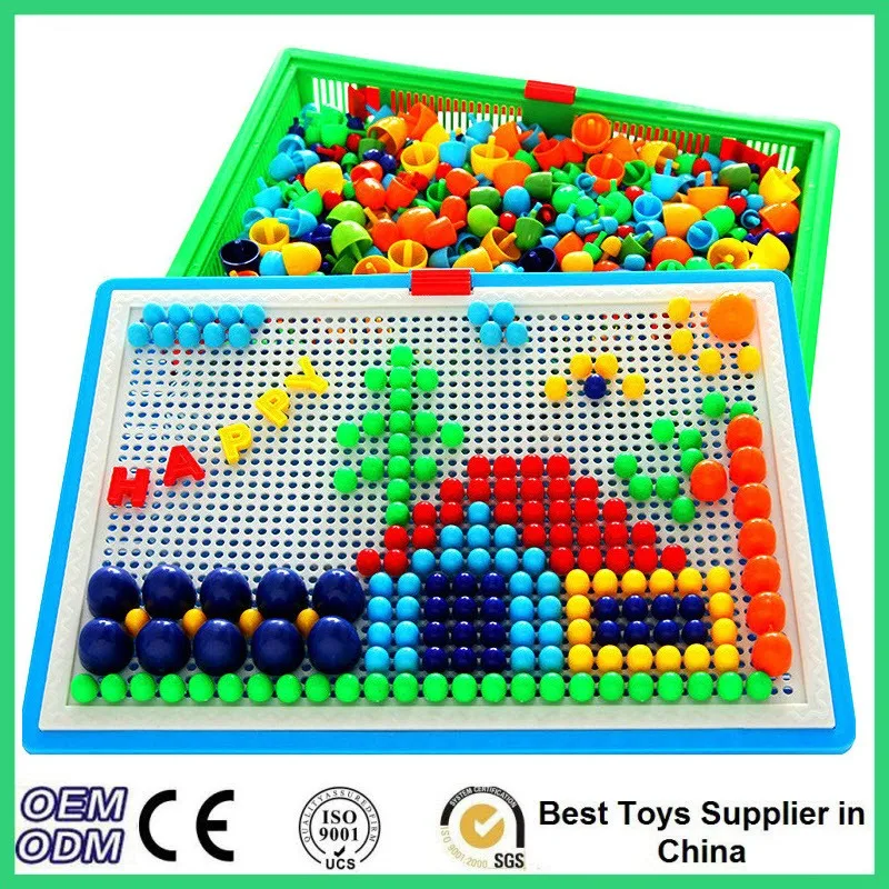 Kreatives Spielzeug Muster Mosaik Pegboard Pilz Nails Puzzle Spielzeug #KY 