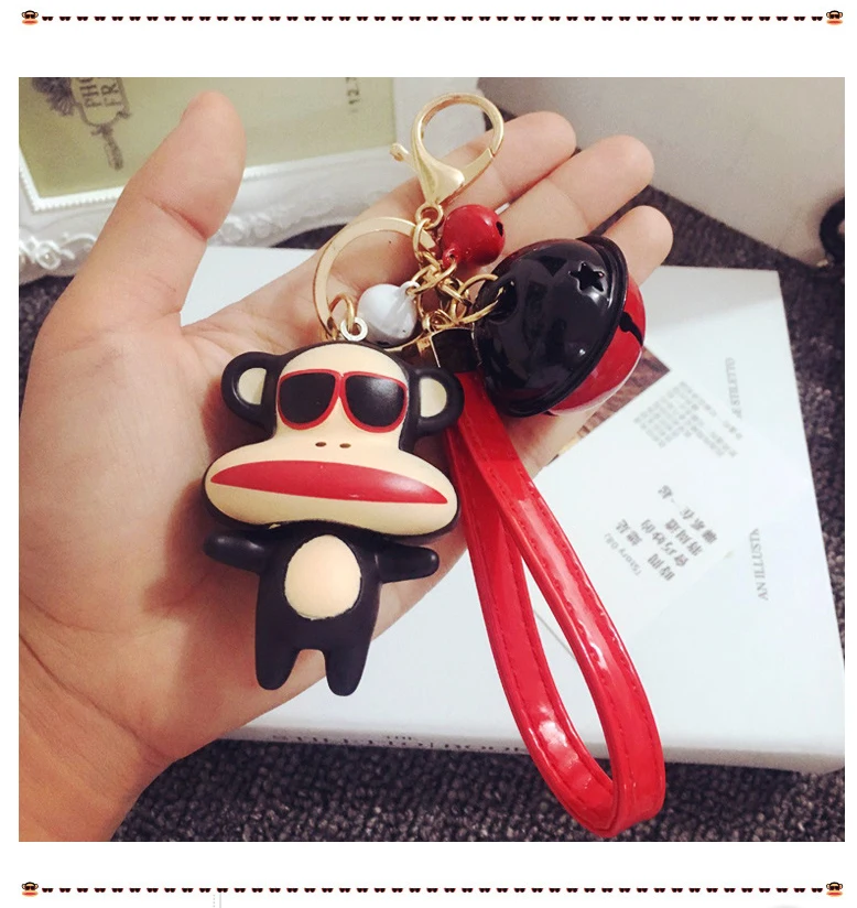 NEW DESIGN MONKEY EXTREMELY CUTE KEYCHAIN WITH TINY BELLS KEYRING FOR BAG CHARMS CAR PENDANTS NOVELTY PRODUCT GREAT KIDS GIFT | Автомобили
