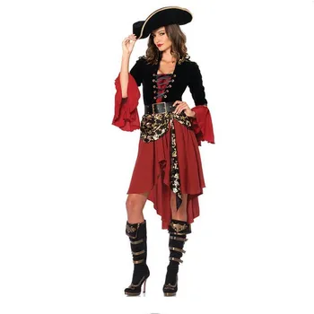 

Sexy Women female Caribbean Pirate Costume Halloween Fancy Party Dress Carnival Perfor mance high quality Adult Cosplay
