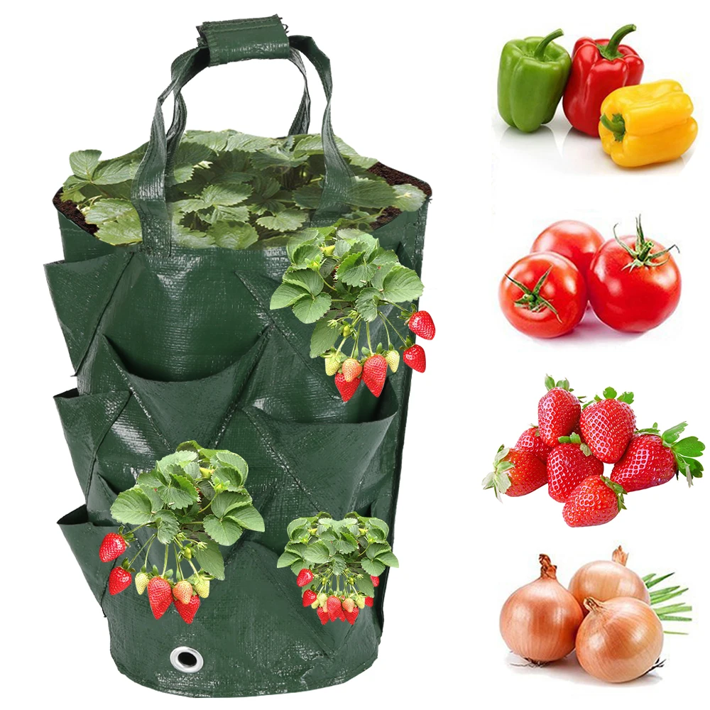 

3 Gallons Multi Pockets Potato Strawberry Grow Bags Planting Seedling Mushroom Hanging Pot Flower Vegetable Garden Planter Tool