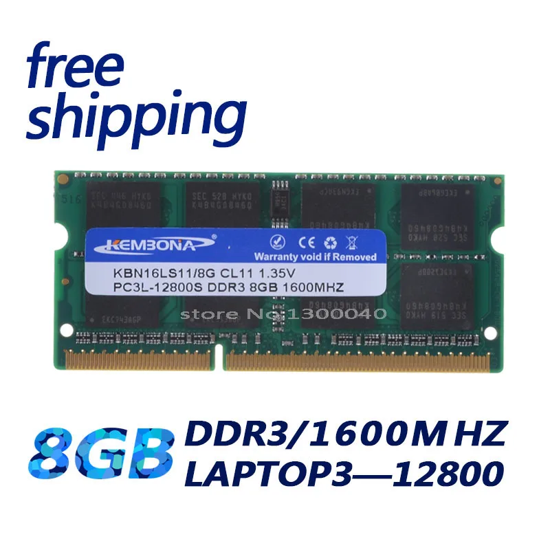 KEMBONA computer Laptop Memory DDR3L DDR3 8GB 1600MHz PC3-12800 1.35V KBN16LS11/8 Non-ECC CL11 SODIMM Intel Memory Ram