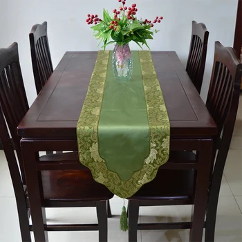 

Latest Luxury Decorative Dinner Party Table Runners Silk Brocade Length Coffee Tablecloth Fashion Bed Runner multi color options