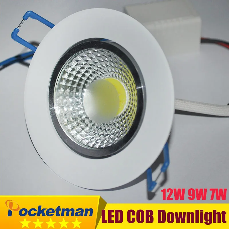 Новинка 7 Вт 9 12 LED COB Чип Потолочный светильник Встраиваемый светодиодный