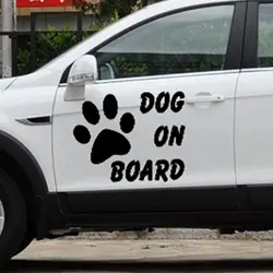 Собака на борту смешной автомобиль Стикеры для автомобилей двери Бортовая окна заднее стекло виниловая наклейка 8 цветов 37.2 см x 45 см