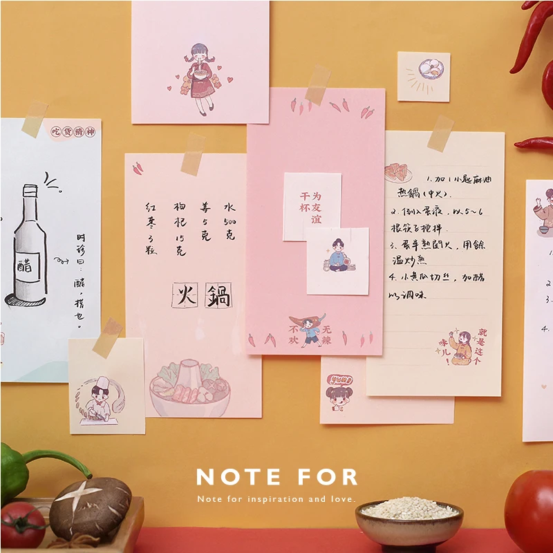 

Food 1Pcs \ DIY Cute Creative Fun Personality Retro Notebook Message Convenient Memo Student Stationery Office Supplies