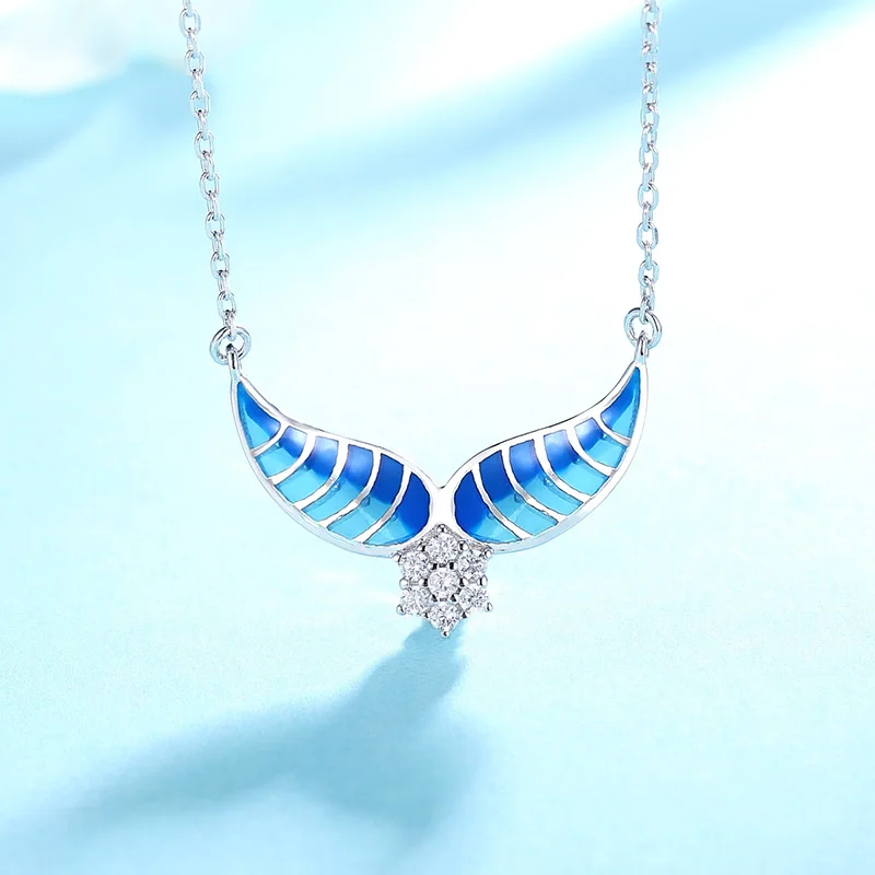 Like Devil wings Blue Enamel for Women 100% Authentic 925