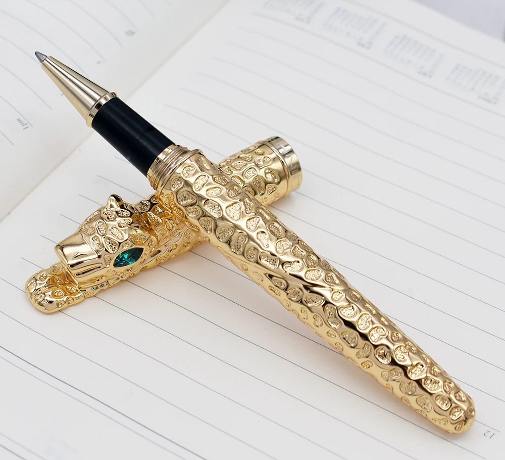 Новинка Jinhao Cheetah полностью Металлическая Золотая шариковая ручка роскошная