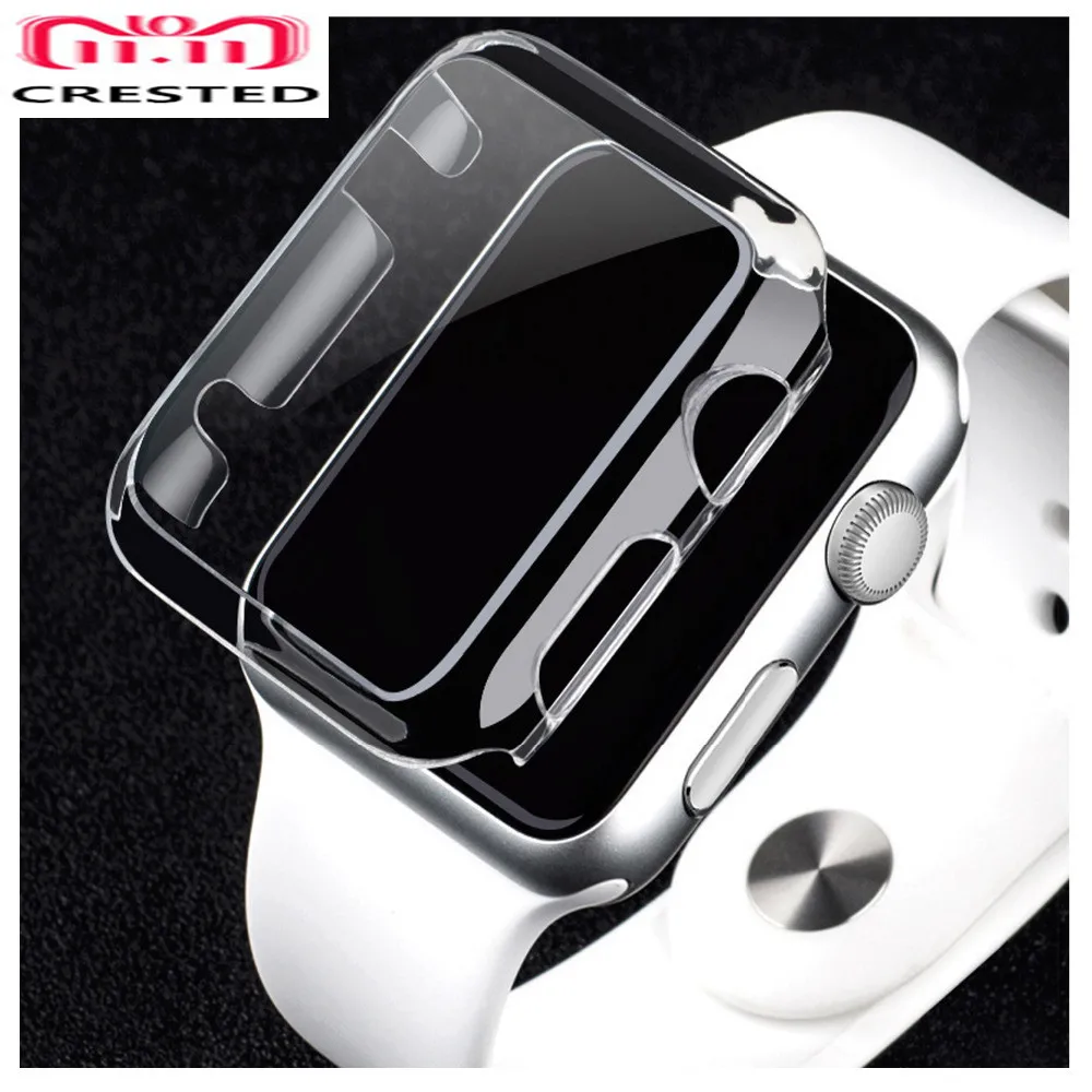 

CRESTED Watch PC Frame protective Case for Apple Watch band 42mm 38mm iwatch series 3 2 1 Colorful plating cover shell