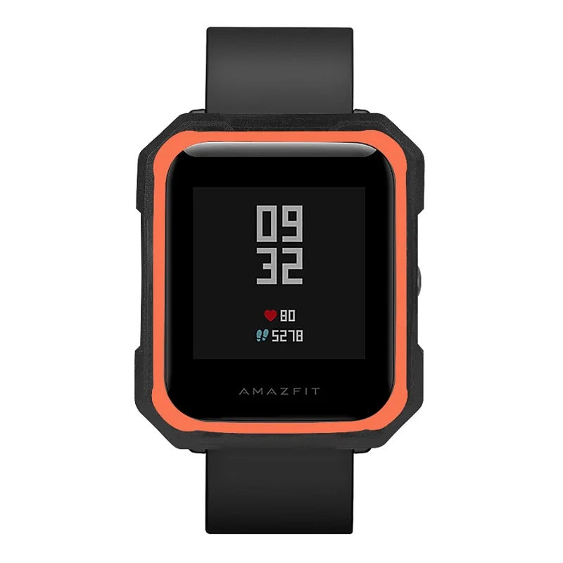 Защитный чехол для Xiaomi Huami Amazfit Bip Youth Watch Full TPU Shell красочный чехол Аксессуары для Amazfit Bip Youth Watch - Цвет: black orange