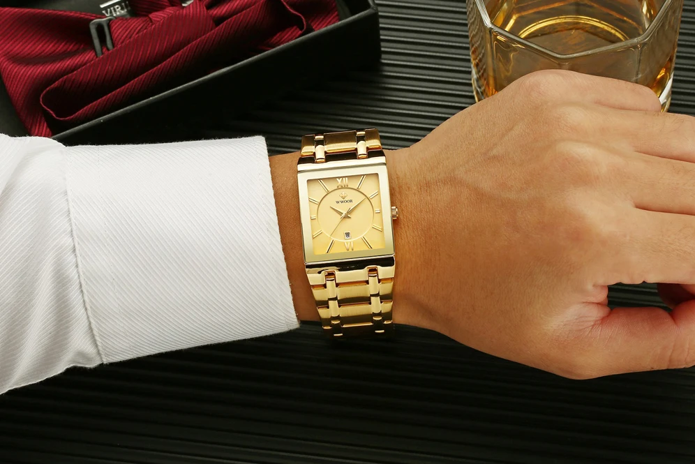 Wwoor relógios masculinos marca de luxo quartzo