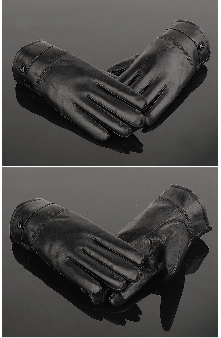 Harppihop меховые кожаные перчатки из натуральной кожи черные красные перчатки из бежевой кожи мужские кожаные зимние перчатки Брендовые мужские перчатки