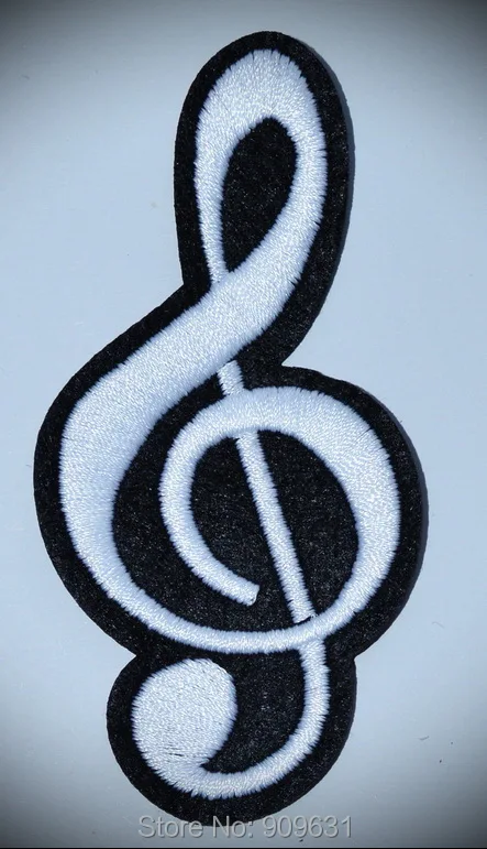 us 15 86 5 off g clef treble musical note music scale classical black white applique iron on patch in patches from home garden on aliexpress clef treble