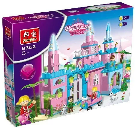 Banbao Модель Строительство комплекты Совместимость с lego city Замок принцессы 713 3D