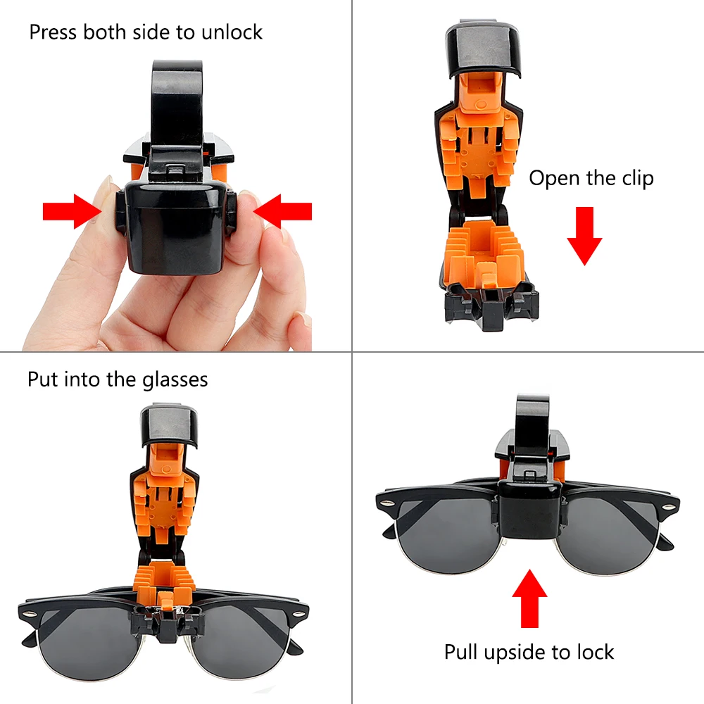 Портативные автомобильные чехлы для очков с зажимом, автомобильный солнцезащитный козырек, держатель для очков, зажим для очков, автомобильный Стайлинг, удобство ABS