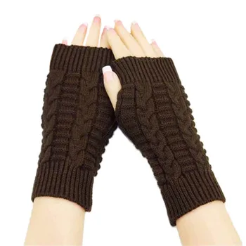 

2020 New Hot Sale Fashion Knitted Arm Fingerless Winter Gloves Unisex Soft Warm Mitten BK For Wholesale