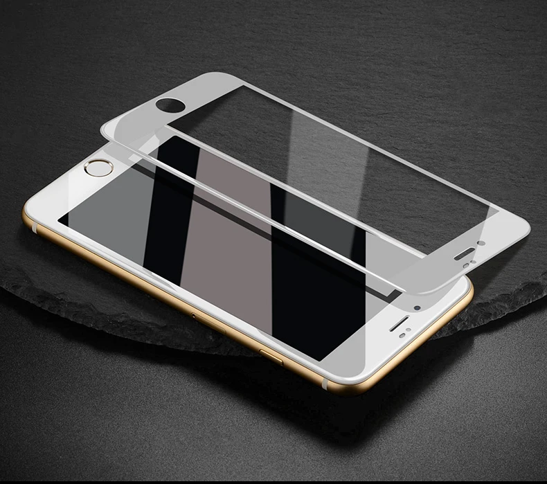 TOMKAS Glass For iPhone 7 8 Screen Protectors 4D Round Curved Edge Full Cover Protective For iPhone 7 8 Plus Tempered Glass