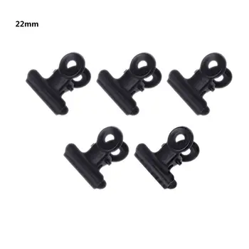 

5 Pcs 22/31/38/50mm Bulldog Letter Clips Stainless Steel Black Metal Paper File Binder Clip Office Kitchen Storage Bag Clips