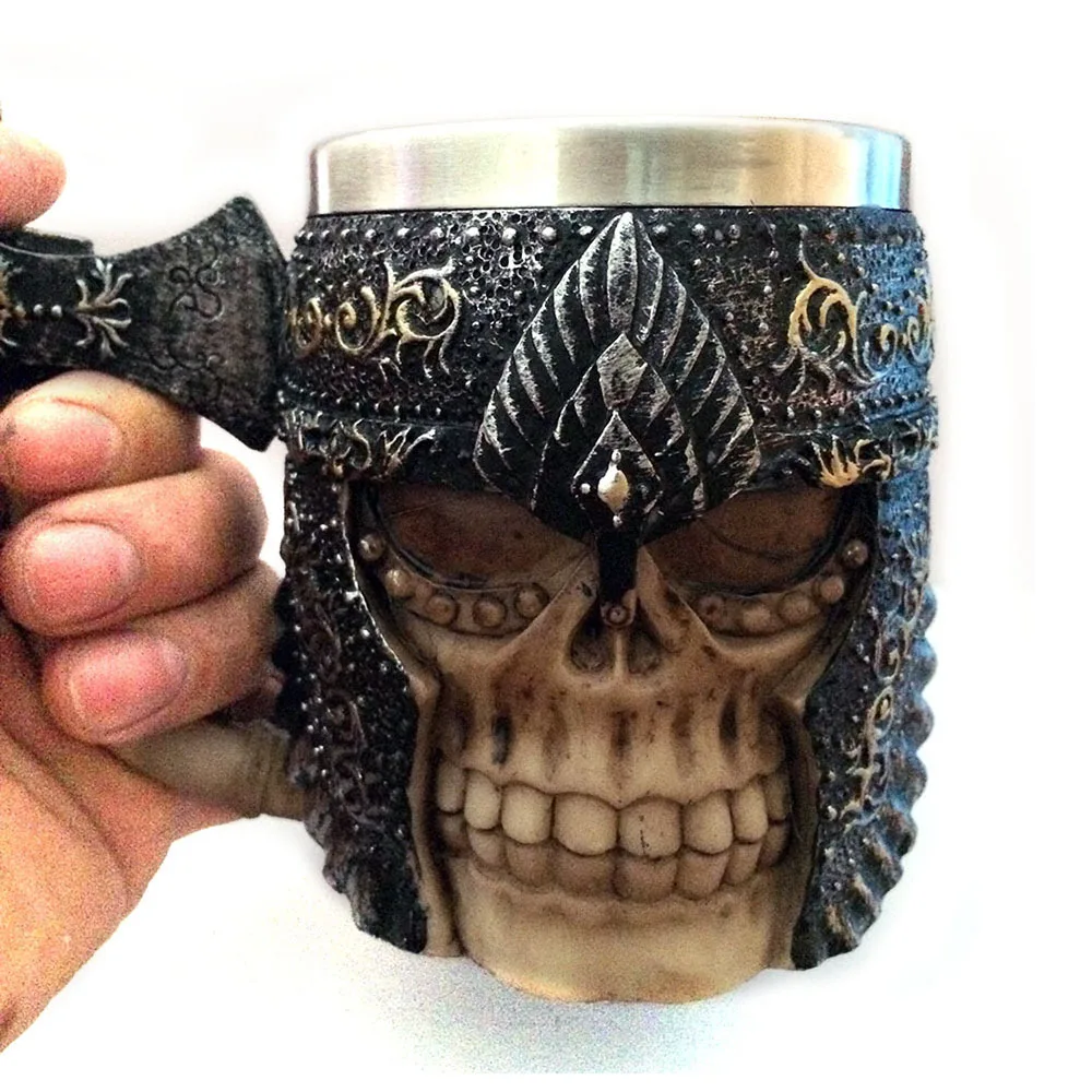 Горячие Забавные 3D топор кофейная чашка кружка из нержавеющей стали Смолы Скелет Марка творческий посуда для напитков друг подарок