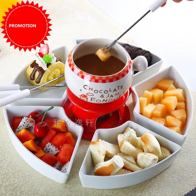 FREE SHIPPING FONDUE POT CHOCOLATE POTS SET ICECREAM HOT POT CUTE