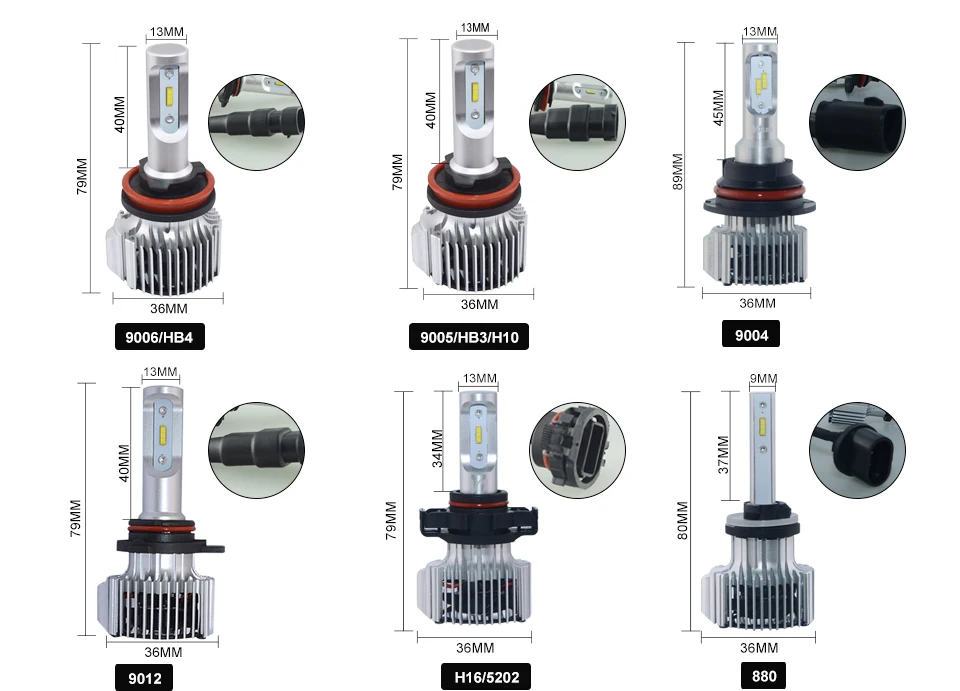AcooSun H4 H7 светодиодный автомобилей головной светильник 12V H1 автомобилей светильник H8 H11 HB3 9005 HB4 9006 9012 9007 H13 8000LM для Volkswagen Toyota и т. д