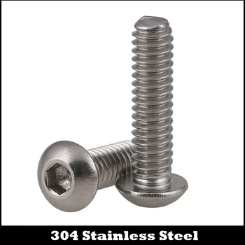 

#6 6#-32*1/4 6#-32*5/16 1/4 5/16 Length 304 Stainless Steel US UNC Coarse Thread Bolt Hexagon Socket Pan Round Button Head Screw
